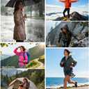NINGMI Women's Raincoats Rain Jacket Waterproof Raincoat with Hood Lightweight Windbreaker Zipper for Hiking Outdoor Travel (L)