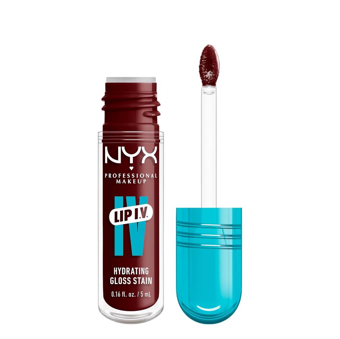 NYX PROFESSIONAL MAKEUP Lip IV Hydrating Glossy Lip Stain with 12HR Hydration - Water Bout Wine (Red) (0.16 Fl Oz (Pack of 1))