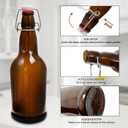 Flip Top Glass Bottles 6 Pack,16 Oz Amber Swing Top Beer Bottles with Airtight Lids, Home Brewing Beer, Wine, Reusable Leak-Proof Brewing Bottle