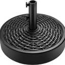 Best Choice Products Fillable Umbrella Base Stand, Round Faux Wicker Plastic Patio Umbrella Base Stand, Pole Holder for Outdoor, Lawn w/ 55lbs Weight Capacity, 2 Adjustment Knobs