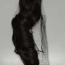 REECHO Ponytail Extension, 24" Claw Clip in Ponytail Extension Long Curly Wavy Ponytail Hair Extension Jaw Clip on Pony Tails Hairpiece for Women - Black Brown