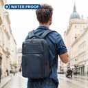 Waterproof Laptop Backpack for Men & Women, Flight Approved Anti-Theft Daypack with 15.6-inch Laptop Sleeve (Blue), Medium