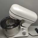 MURENKING Stand Mixer 5-QT, 6+P Speed Tilt-Head Food Mixer 300W Dough Mixer with Stainless Steel Bowl,Dough Hook,Flat Beater&Whisk Electric Kitchen Mixer for Household Baking, Anti-Slip(Pearl White)