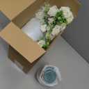 Suncalla Blue 4 Sets Mason Jar Table Centerpieces with Artificial Rose Flowers, Farmhouse Wedding Floral Centerpieces Decor for Table Bridal Baby Shower Tea Party Rustic Decor