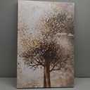 OuElegent Tree Canvas Brown Wall Art Fantasy Tree Painting Auntumn Picture Artwork for Home Office Bedroom Living Room Decor Giclee Prints Framed Ready to Hang 24x36 Inch