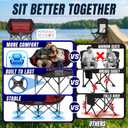 2 Person Camping Chair - Double Folding Chair for Adults - Supports 650 Pounds - Extra Padded Double Seat Camping Chair - Portable 2 Person Camping Couch for Patio and Beach, 54.3 inches x 19.7 inches x 35.4 inches