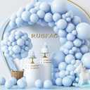 RUBFAC 129pcs Blue Balloons Different Sizes 18 12 10 5 Inch for Garland Arch,Party Latex Balloons for Birthday Party Wedding Anniversary Baby Shower Party Decoration