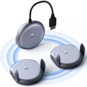 Wireless HDMI Transmitter & 2 Receivers, 1080P Full HD Dual-Band 2.4G/5G Extender with 100FT Range, Low Latency, Plug & Play for TV, Projector, Monitor, Multi-Device Pairing