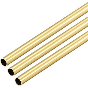 uxcell Brass Round Tube, 300mm Length 6mm OD 0.5mm Wall Thickness, Seamless Straight Pipe Tubing 3 Pcs