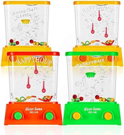 Gejoy 4 Pieces Water Games Handheld Water Ring Toss Handheld Game Mini Retro Games Pastime Toys Car Toys Birthday Party Favor for Kids Children Gifts(Chic Style)