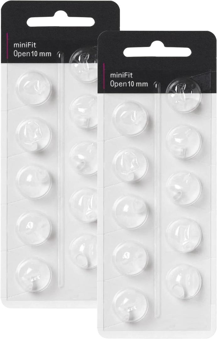Hearing Aid Domes for Oticon Replacements, Oticon Minifit Open Vent Bass Domes (10 mm/2 Packs, Universal Domes for Oticon Hearing Aid Supplies. (10MM OPEN VENT)