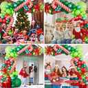 Bonropin 183pcs Christmas Balloon Garland Arch kit with Christmas Red Lime Dark Green Metallic Green Balloons Candy Cane Gift Box Explosion Star Foil Balloons for Xmas Party Decorations