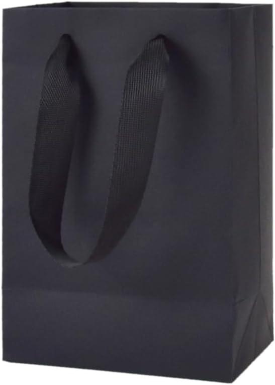 Aosric 20 Pack 5x3x8 Black Gift Bags – Small Sturdy & Reusable Premium Gift Bags for Jewelry, Candles, Candy, Cosmetics, Boutique Gift, Party Favors, Weddings, Birthdays, Christmas and Holidays