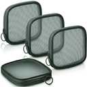 Weewooday 4 Pcs Mesh Makeup Bag Mesh Cosmetic Bag Travel Toiletry Pouch with Zipper Mini Makeup Cosmetic Purse for Daily Accessory (Small, Olive Green)