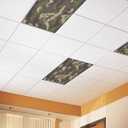 2x 2 Pack Fluorescent Light Cover for Classroom Ceiling Light, Military Camouflage Magnetic Light Cover Filters, Army Soldiers Green Light Covers for Office School Home Drop Lamp Ceiling Decor 4x2 Feet
