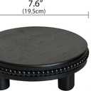 dwellington Farmhouse Beaded Wood Tray Risers for Display, 7.6 Wooden Decorative Tray for Kitchen Home Decor, Display Pedestal Stand for Countertop, Black Round Wood Riser for Soap Dish