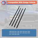Window Weatherstrip Molding Trim Seal Belt Compatible with Dodge Vehicle 2009-2023 Ram 1500 2500 3500 4500 5500 Crew Cab, Replace#55112376AH 55112377AH 55372138AH 55372139AH