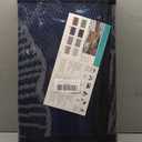 Pcinfuns Outdoor Patio Rugs 9'x12' Waterproof, Reversible Plastic Straw Camping Rug Carpet, Large Area Rugs Mats for Rv, Deck, Porch, Picnic, Beach, Balcony, Navy Blue & Grey