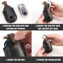 for Mercedes Key fob Cover. Compatible with Mercedes Benz C E S-Class, SL, CLE GLS EQE, EQS, GLC 3 Button Smart Leather Car Key Protector Case Shell Chain Accessories/ Black