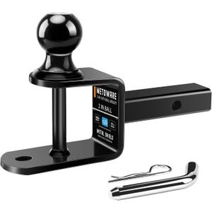 METOWARE 3-in-1 ATV/UTV Trailer Hitch Towing Ball Mount With 2 Inch Ball Rated 3500 LBS, Fits 1 1/4 Inch Receiver With 1/2 Inch Pin & Clip