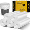 220Counts Small Trash Bags 4 Gallon, Flexible & Durable Small Garbage Bags, Unscented & Easy Tearing 4 Gallon Trash Bag for Kitchen, Bathroom, Bedroom, Office, Transparent,0.3Mil
