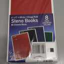 TOPS Spiral Steno Books 8 Pack, 6" x 9", Gregg Rule White Paper, Assorted Covers, 80 Sheets per Book/8 Books per Pack, Red, Black, Blue, Green (80219)