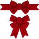 2 Pcs Red Velvet with Gold Eadge Christmas Burlap Bow Handmade Premade Bows for Wreaths Large Decorative Christmas Ornaments Tree Decorations Wrapping Bows Decor (Red Velet)