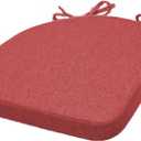 Outdoor Chair Cushions Set of 3 ,Patio Seat Cushion 17"x16"x2",U-Shaped Dining Chair Cushion 17 by 16 Inch,Water Resistant,Fade-Resistant Chair Pads for Kitchen Garden Furniture(Dark Red)
