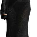 Saodimallsu Womens Crochet Cover Ups Long Sleeve Sexy Mesh Backless Knit Swimsuit Coverup Beach Maxi Dress XL