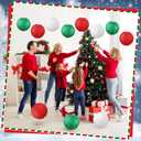 Treela 24 Pcs Christmas Paper Lanterns Xmas Hanging Paper Lanterns Assorted White Green Red Paper Lantern Lamps Round Paper Hanging Party Decoration