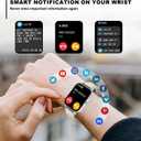Smart Watch for Men Women Compatible with iPhone Samsung Android Phone 1.69 inch Full Touch Screen IP68 Waterproof Bluetooh Fitness Tracker Heart Rate/Sleep Monitor (Starlight)