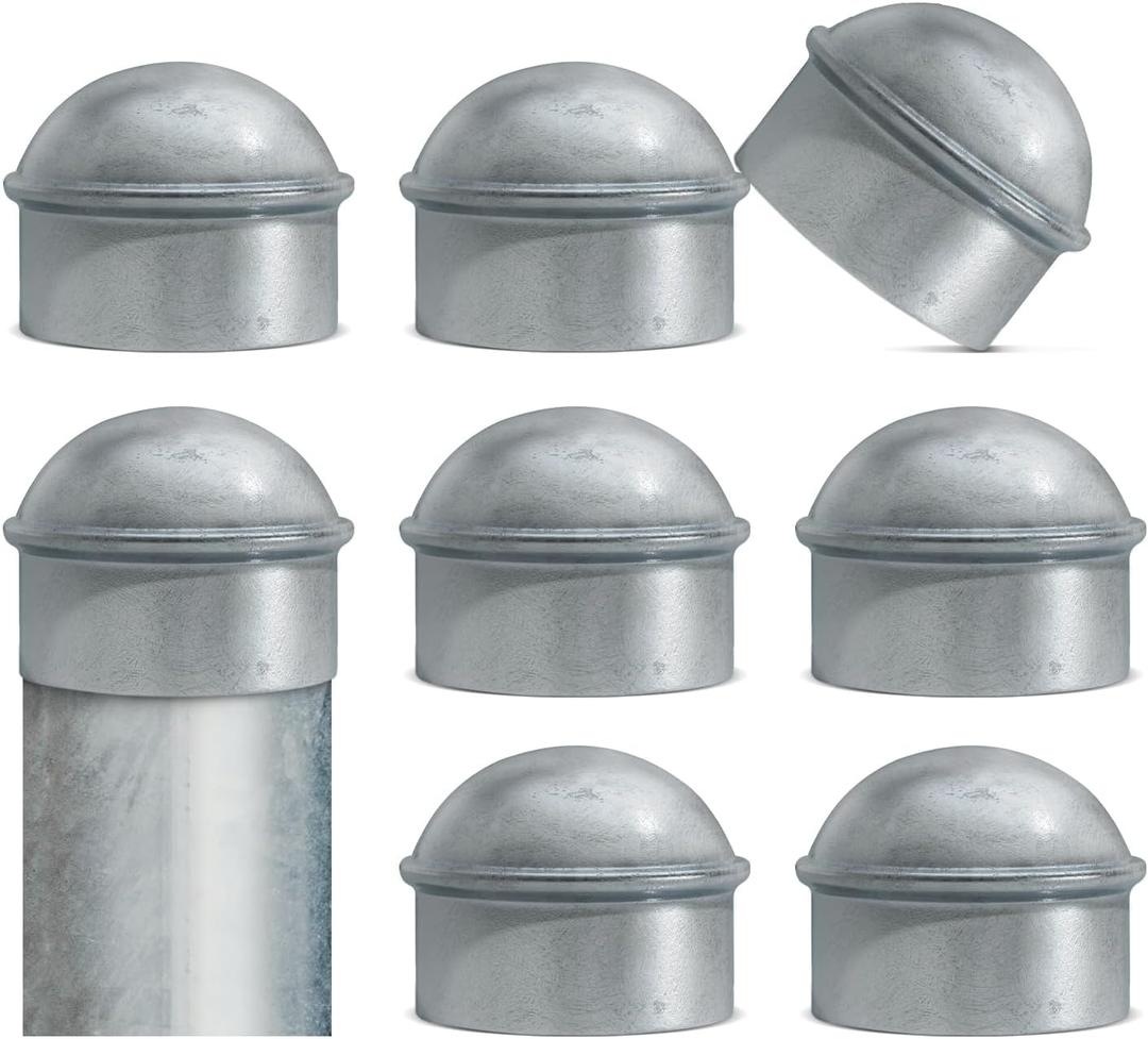 VIVIDA 1-3/8" Fence Post Caps, Chain Link Post Caps, Galvanized Steel, for 1-3/8" OD Pipe, Chain Link Fence Parts, 8 PCS