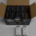 ELECTECK 10 Pack GFCI Outlets 15 Amp, Non-Tamper Resistant, Decor GFI Receptacles with LED Indicator, Ground Fault Circuit Interrupter, Wallplate Included, ETL Listed, White