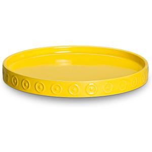 Eightpot Plant Drip Trays, 11.4 Inch Plant Saucers for Indoors, Ceramic Plant Saucers for Outdoors, Round Plants Plates to Catch Water, Boho Decorative Plants Dishes to Catch Water, Yellow