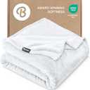 Bare Home Fleece Blanket - Full/Queen - Ultra-Soft Lightweight for Bed, Sofa, and Couch - Luxury Microplush - Cozy Warm Blanket (Full/Queen, White)
