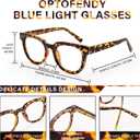 OPTOFENDY Oversized Blue Light Blocking Glasses for Women, Fashion Square Computer Eyeglasses