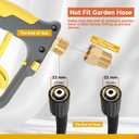 Foam Cannon Gun Dual Connector Accessory for Pressure Washer, Double Tip Attachment Soap Cannon with Power Washer Short Gun, Car Wash Foam Gun Kit, 1/4" Quick Connect, 5 Nozzles Tips