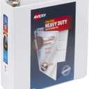 Avery Heavy Duty View 3 Ring Binder, 4" One Touch Slant Ring, Holds 8.5" x 11" Paper, 4 White Binders (79704)