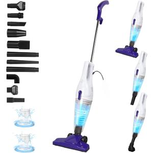 Intercleaner Corded Vacuum Cleaner, 15KPa Powerful Suction with 400W Motor, 12 in 1 Lightweight Bagless Stick Vac with Handheld, Ultra Quiet, for Hardwood Floor Carpet Car Pet Hair Car Pet Hair Purple