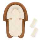 Baby Car Seat Head Body Support & Strap Covers, 2 in 1 Infant Car Seat Insert, Reversible Soft Breathable Newborn Cushion Pads for Preemie, Perfect for Baby Carseats, Strollers, Swings (Brown)