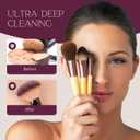 BOLDNTRUE BEAUTY Electric Makeup Brush Cleaner Set  Automatic USB-C Deep Cleaning Machine with Rubber Pad, Plug & Gift Bag | Portable Makeup Brush Washer, Perfect Beauty Gift for Her (Bordeux / Transparent)