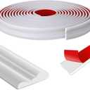 moonoom 20 Ft x 1.1' Wall Decoration Molding Trim, White Self-Adhesive 3D Chair Rail Panel Molding, Flexible DIY Wall Trim for Mirror, Window Frame and Home Decoration