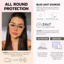 SODQW Trendy Blue Light Blocking Glasses for Women Square Frame Reduce Eyestrain Computer Glasses (A01- Black Frame)