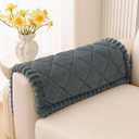 Smiry Fuzzy Couch Cover for Dogs, Non Slip Washable Pet Sofa Cover, Scratch Proof Hair Resistant Plush Sofa Slipcover, Pet Friendly Couch Cushion Protector for Cat, Dark Grey, 27.6" x 27.6"