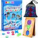 BUSOHA Diving Pool Hunt Gem Toys - 6 in 1 Underwater Seek and Find Gems Game Tic Tac Toe Board Games Kids Swiming Pool Toys with Mesh Bag Water Gifts for Boys Girls Age 6 7 8 9 10 11 12 (Colorful)