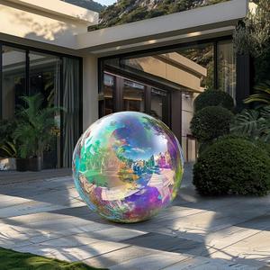 OZIS 23.6inch Inflatable Mirror Ball for Hanging&Standing PVC Airtight Disco Bubble Balloon For Wedding Event Nightclub Stage Party Decor 1 Piece (Color)