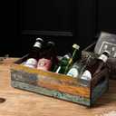 TIMRIS Farmhouse Distressed Wooden Storage Box, Rustic Bathroom Decor Box, Decorative Toilet Tank Basket Nice Butt, Solid Reclaimed Wood Organizer Box with Handles (Random)