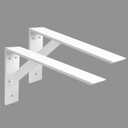 Heavy Duty Shelf Brackets 2 Pack 20" x 12" x 2.5" White Steel 3/8" Thick Countertop Support Mantel L Bracket for Wood Granite Quartz Countertop