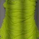 BEAGIMEG Women's Sexy Tank Top Bodycon Ruched Sleeveless Basic Midi Party Dress (Medium, Fluogreen)