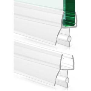 Bathroom Shower Door Seal Strip, 2PCS 36 Inch Shower Door Bottom Seal Strips, PVC Transparent Shower Door Seal Strip for 1/4"(6MM) Frameless Shower Door